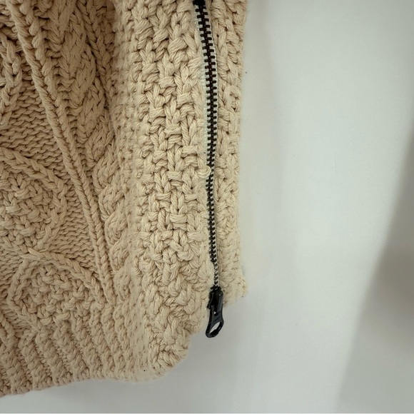 LL Bean Signature Fisherman Tunic Sweater Womens Size S Ivory Cable Knit - Picture 6 of 11